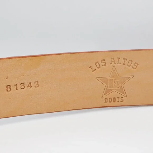 Los Altos Python Skin Cowboy Belt | Rustic Cognac |Oval Python Buckle | EUC | 46 - Picture 7 of 11